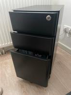 Zwart ladenblok van metaal op wielen - 45x30x60 cm, Ophalen of Verzenden, Gebruikt