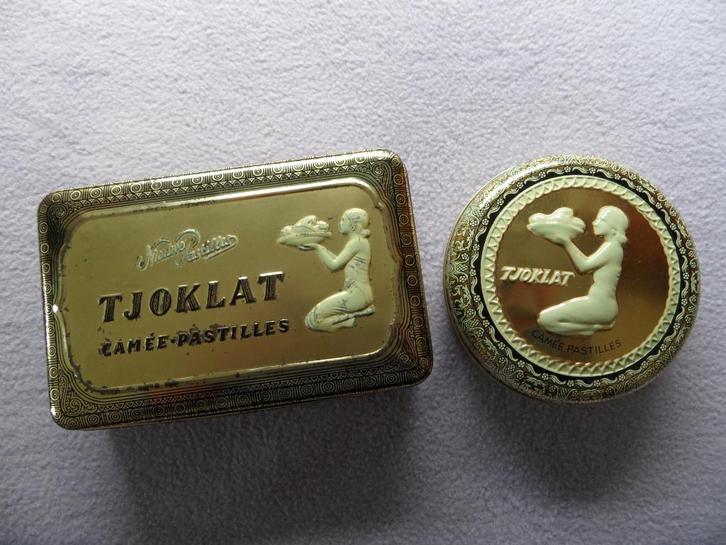 vintage Tjoklat blik - camée pastilles rechthoekig + rond, Verzamelen, Blikken, Zo goed als nieuw, Overige, Ophalen of Verzenden