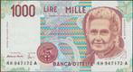 Italië 1000 lire 1990 UNC p.114c (# 251), Verzenden, Italië, Los biljet