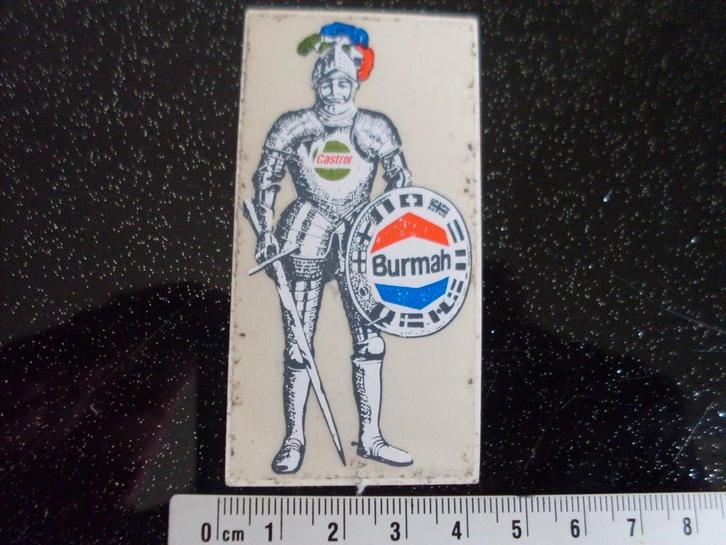 sticker castrol Burmah logo ridder middeleeuwen, Verzamelen, Stickers, Zo goed als nieuw, Merk, Verzenden