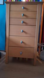 Beuken ladekastje 6 laden, Huis en Inrichting, Kasten | Ladekasten, Ophalen, Gebruikt, 5 laden of meer, 50 tot 100 cm