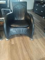 Montis Loge leren fauteuil met hocker, Huis en Inrichting, Fauteuils, Ophalen, Gebruikt, Design, 75 tot 100 cm