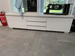 Hiogglans witte tv kast, Ophalen, 150 tot 200 cm, Zo goed als nieuw, Minder dan 100 cm