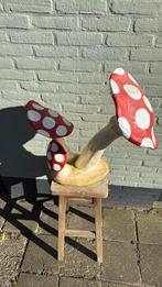Papier-maché paddenstoelen  rood met witte stippen, Ophalen of Verzenden, Gebruikt, Rood
