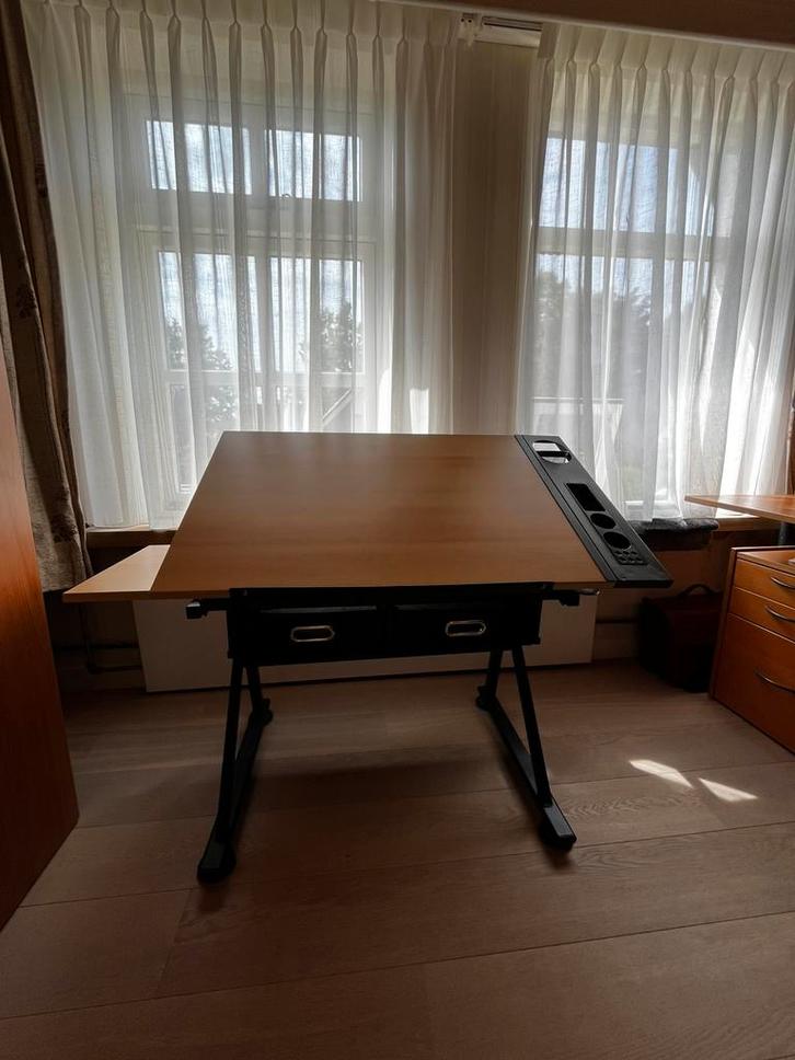 Tekentafel verstelbaar, Huis en Inrichting, Bureaus, Zo goed als nieuw, In hoogte verstelbaar, Ophalen