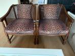 Luxe stoelen met panterprint hotel chique set van twee, Twee, Zo goed als nieuw, Hout, Hotel chique