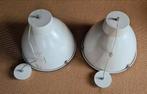 Twee grote crème-witte industriële lampen, Huis en Inrichting, Lampen | Lampenkappen, Ophalen, 25 tot 50 cm, Rond, Zo goed als nieuw