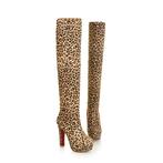 Luipaard overknee laarzen knie bruine hoge dames panter, Kleding | Dames, Schoenen, Verzenden, Nieuw, Beige, Hoge laarzen