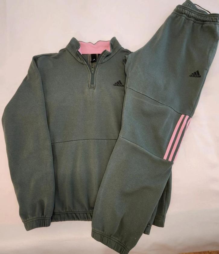 Heren huispak kleur groen roze, maat L, merk adidas, Kleding | Heren, Sportkleding, Gedragen, Algemeen, Maat 52/54 (L), Overige kleuren