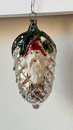 Vintage kerstbal dennenappel met kerstman, Diversen, Gebruikt, Ophalen of Verzenden, Nvt, Nvt