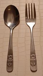 Kinderbestek Amefa beer, lepel- vork, Ophalen of Verzenden