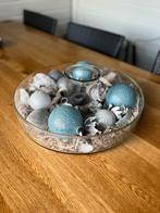 Grote glazen schaal met decoratie, 45cm, Ophalen, Zo goed als nieuw, Rond, Glas