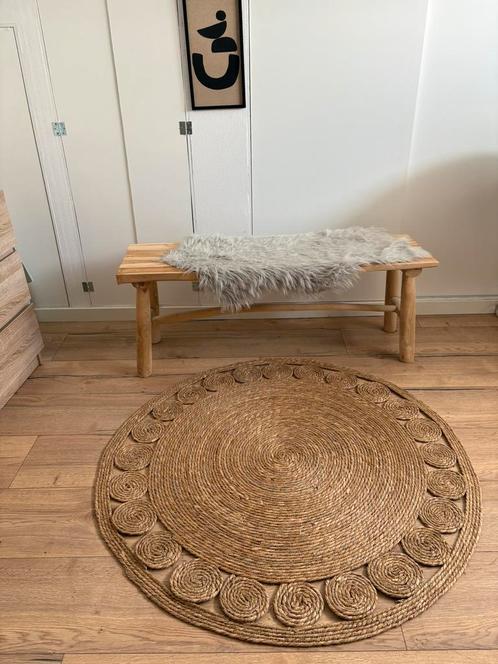 Houten decoratie bankje, Huis en Inrichting, Banken | Voetenbanken en Poefen, Zo goed als nieuw, Minder dan 50 cm, 100 tot 125 cm