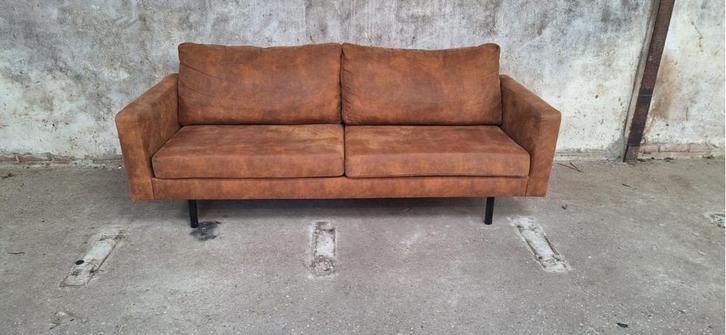 !!ACTIE!! Professioneel Gereinigde 2-zitter Cognac, Huis en Inrichting, Banken | Bankstellen