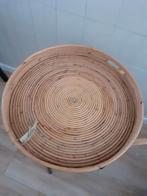 Bamboe dienblad  50 cm, Huis en Inrichting, Woonaccessoires | Dienbladen, Rond, Zo goed als nieuw, Hout, Ophalen