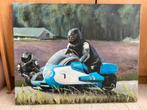 Olieverf Schilderij op doek - Motorrace Varsselring, Ophalen