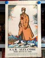 Alexandre Prince de Serbie 1916 Lithografie Pochoir Servië, Antiek en Kunst, Kunst | Litho's en Zeefdrukken, Ophalen of Verzenden