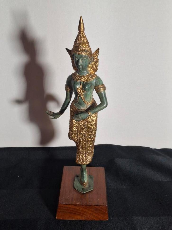 Gepatineerd bronzen Thaise tempelwachter., Antiek en Kunst, Kunst | Niet-Westerse kunst, Ophalen of Verzenden