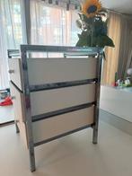 Stijlvol wit ladekastje met RVS frame Loods 5, Huis en Inrichting, Kasten | Ladekasten, Ophalen, Minder dan 50 cm, Zo goed als nieuw