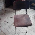 6 Houten schoolstoelen met metalen frame, Ophalen, Gebruikt, Vijf, Zes of meer stoelen, Metaal