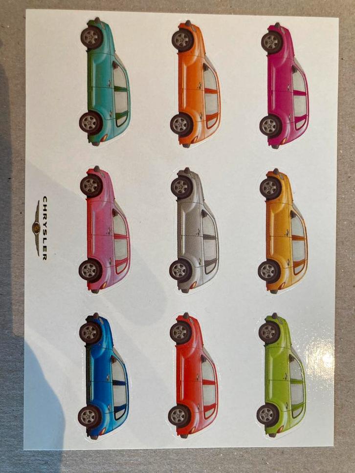 Chrysler PT Cruiser Ansichtkaart Stickervel, Auto diversen, Autostickers, Ophalen of Verzenden
