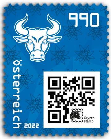 Cryptostamp Oostenrijk 2022 Bull Blauw - Niet Geclaimd beschikbaar voor biedingen