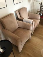 2 stuks Nubuck leren stoeltjes Leolux, Huis en Inrichting, Fauteuils, Ophalen, Minder dan 75 cm, Leer, Zo goed als nieuw