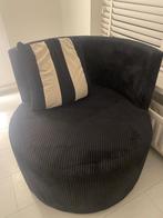 Zwarte Fauteuil, Huis en Inrichting, Fauteuils, Ophalen, 75 tot 100 cm, Zo goed als nieuw, Stof