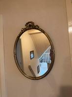 Ovale Spiegel met goudkleurige rand, Huis en Inrichting, Woonaccessoires | Spiegels, Ophalen, Minder dan 50 cm, Zo goed als nieuw