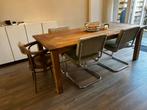 Massief Teakhouten Eettafel - 220 cm, Huis en Inrichting, Ophalen, Gebruikt, 100 tot 150 cm, Teakhout