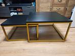 Bijzettafel zwart/goud, Huis en Inrichting, Tafels | Bijzettafels, 45 tot 60 cm, Vierkant, Zo goed als nieuw, 55 tot 75 cm