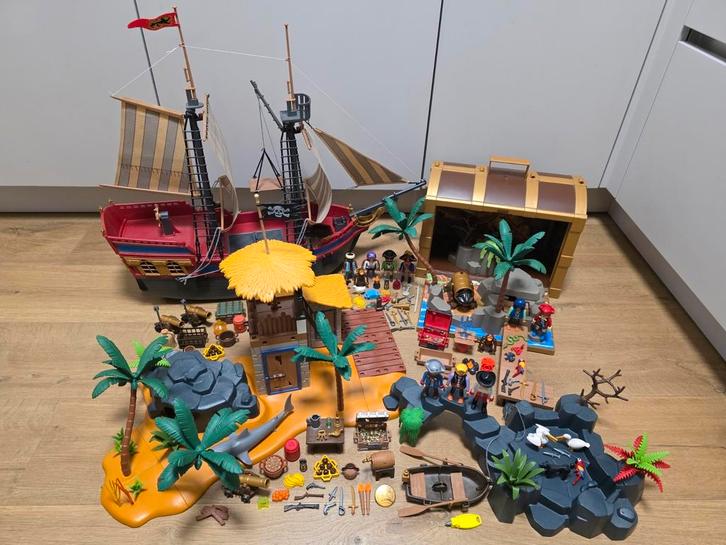 Playmobil grote piraten set (eiland, schip, schatkist), Kinderen en Baby's, Speelgoed | Playmobil, Gebruikt, Ophalen of Verzenden