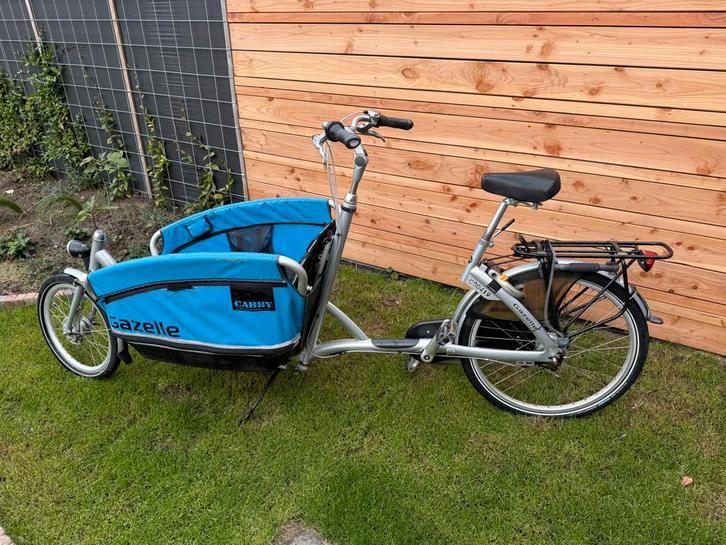 Gazelle Cabby met huif., Fietsen en Brommers, Fietsen | Bakfietsen, Gebruikt, Gazelle, 2 kinderen, Huif, Opvouwbaar, Ophalen