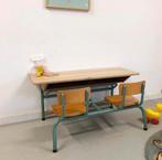 Vintage schoolbankje, Huis en Inrichting, Bureaus, Ophalen, Gebruikt, Bureau