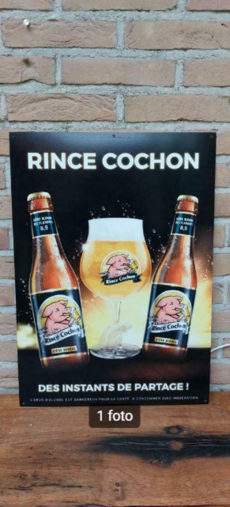 Groot en mooi wandbord Rince Cochon, Verzamelen, Biermerken, Nieuw, Reclamebord, Plaat of Schild, Overige merken, Ophalen of Verzenden