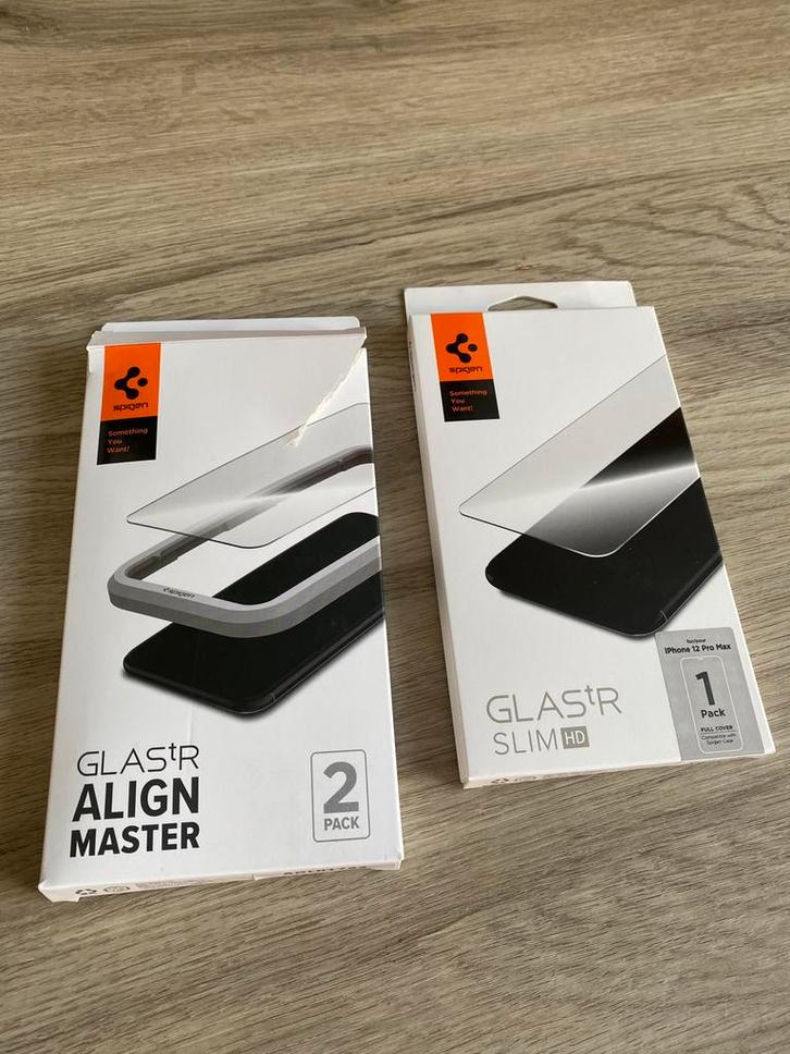 Spigen GlastR Align master + GlastR SlimHD iPhone 12 Pro Max, Telecommunicatie, Mobiele telefoons | Hoesjes en Frontjes | Apple iPhone