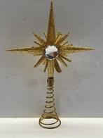 Kleine Gouden Kerst Ster piek met strass, Diversen, Kerst, Verzenden, Zo goed als nieuw