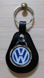 VOLKSWAGEN Sleutelhanger met VW logo . Zwart leer, Ophalen of Verzenden, Nieuw, Volkswagen