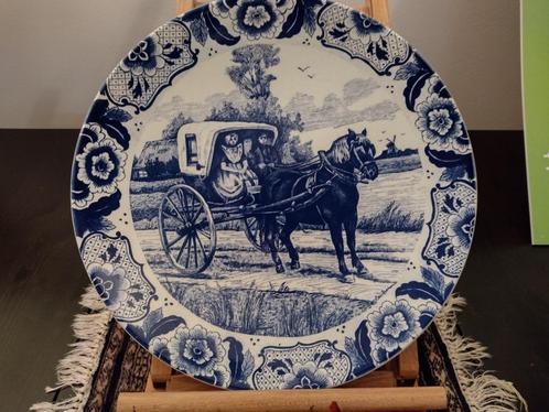 Delfs blauw bord koets, Antiek en Kunst, Antiek | Wandborden en Tegels, Ophalen of Verzenden