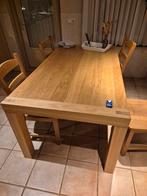Massief Eikenhouten Eettafel met 4 stoelen, Huis en Inrichting, Ophalen, Gebruikt, Eikenhout, 50 tot 100 cm