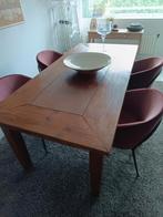 Teakhouten eettafel inclusief 4 stoelen., Ophalen, Zo goed als nieuw