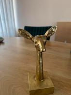 Gouden Kandelaar - Hertenkop, Ophalen of Verzenden, Zo goed als nieuw, Metaal, Kandelaar