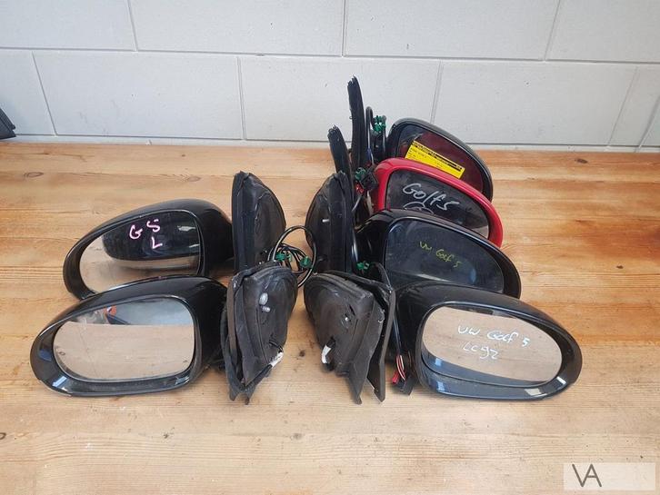 VW Golf 5 2003 - 2008 spiegel rechts zwart lc9x lc9z €30, Auto-onderdelen, Spiegels, Volkswagen, Gebruikt, Ophalen of Verzenden