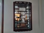 Vintage - hangende houten Aziatische vitrine / curio kast, Ophalen
