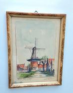Oude Aquarel Molen Hoop Op Zegen Hoofddorp Schilderij, Verzenden