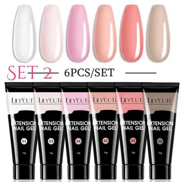 6 stuks Polygel 15ml voor Nagels/Nagelspullen/Nail art beschikbaar voor biedingen