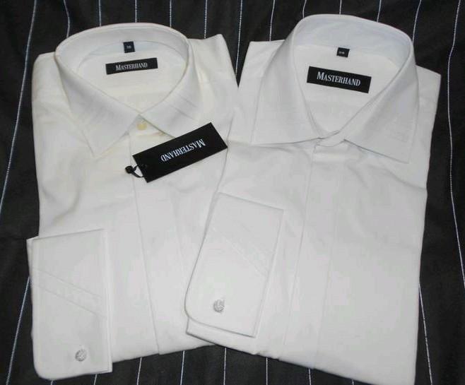 Masterhand 2 overhemden double manchet maat 38 Katoen Nieuw, Kleding | Heren, Trouwkleding en Trouwaccessoires, Nieuw, Trouwpak