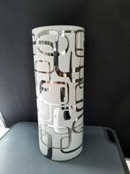 Vintage  design  60/70 er vaas ., Gebruikt, Wit, Ophalen of Verzenden, Glas