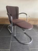 Gispen 412 fauteuil met hocker , in De Ploegstof Accent, Design, 75 tot 100 cm, Ophalen of Verzenden, Zo goed als nieuw