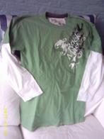 groene longsleeves met witte mouwen maat 170 / 176, Jongen, HERE & THERE, Gebruikt, Shirt of Longsleeve
